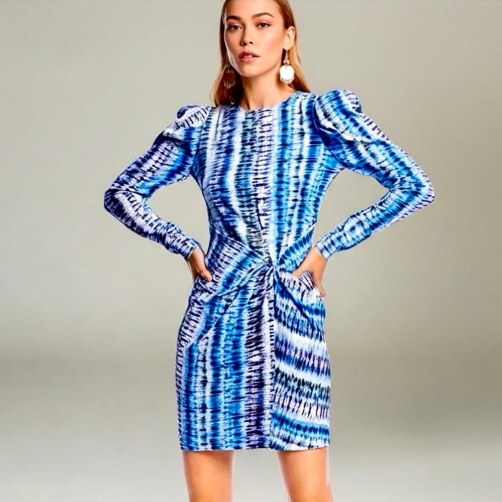 NWT LINI Penelope Puff-Sleeve Tie-Dye Dress Bloomingdale’s Exclusive Size Medium
